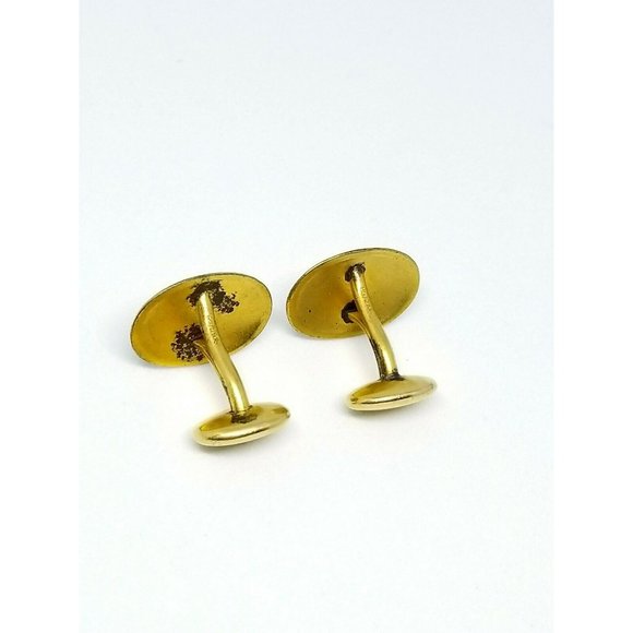 Victorian Walter E Hayward Gold Fill Oval Cufflinks - Picture 6 of 6